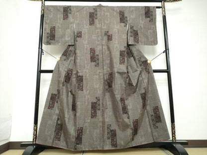 平和屋着物●本場大島紬　7マルキ　短冊草花文　正絹　逸品　未使用　DABI2265ud