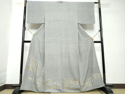平和屋着物●江戸小紋　訪問着　霞文　鮫小紋柄　金銀糸　正絹　逸品　DABI2266ud