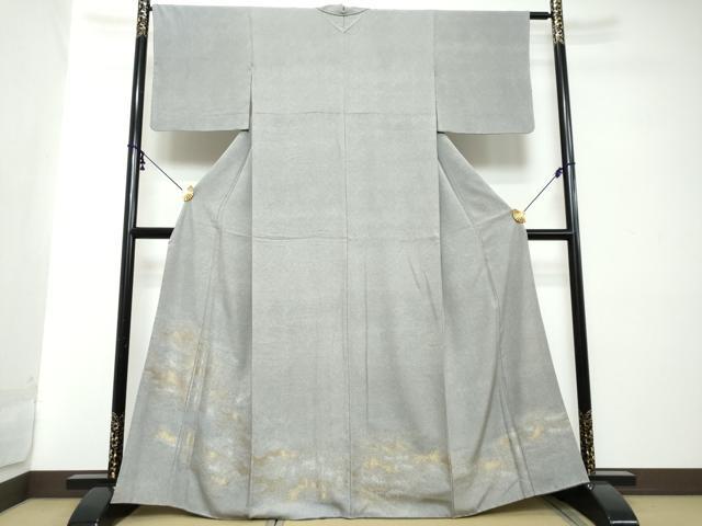 平和屋着物●江戸小紋　訪問着　霞文　鮫小紋柄　金銀糸　正絹　逸品　DABI2266ud