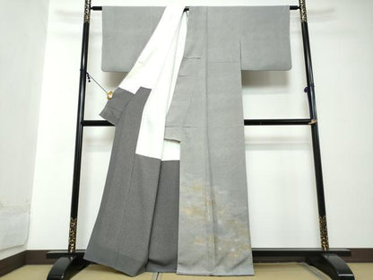 平和屋着物●江戸小紋　訪問着　霞文　鮫小紋柄　金銀糸　正絹　逸品　DABI2266ud