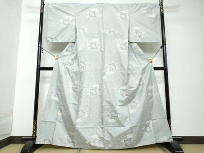 平和屋着物●本場大島紬　白大島　9マルキ　雲霞花文　やまと誂製　正絹　逸品　未使用　DABI2269ud