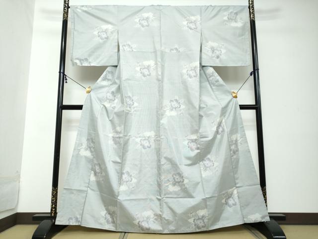 平和屋着物●本場大島紬　白大島　9マルキ　雲霞花文　やまと誂製　正絹　逸品　未使用　DABI2269ud