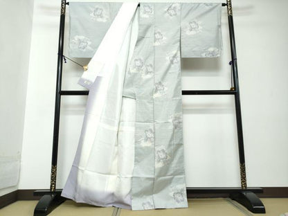 平和屋着物●本場大島紬　白大島　9マルキ　雲霞花文　やまと誂製　正絹　逸品　未使用　DABI2269ud