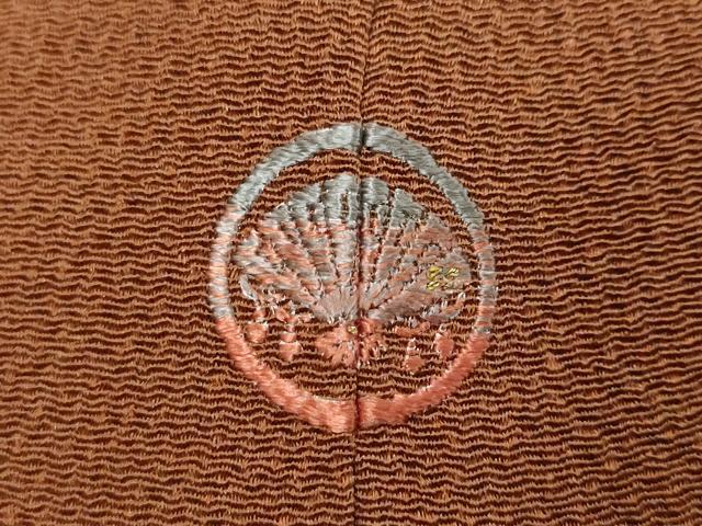 平和屋着物●訪問着　総刺繍　駒刺繍　枝葉文　鬼しぼ縮緬　正絹　逸品　DABI2276ud