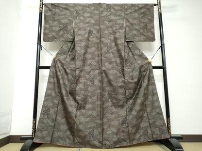 平和屋着物●本場大島紬　9マルキ　舞蝶文　正絹　逸品　未使用　DABI2277ud