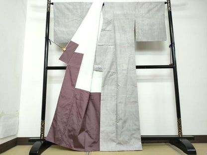 平和屋着物●絲藝苑　上島洋山　紬　霞文　正絹　逸品　DABI2278ud