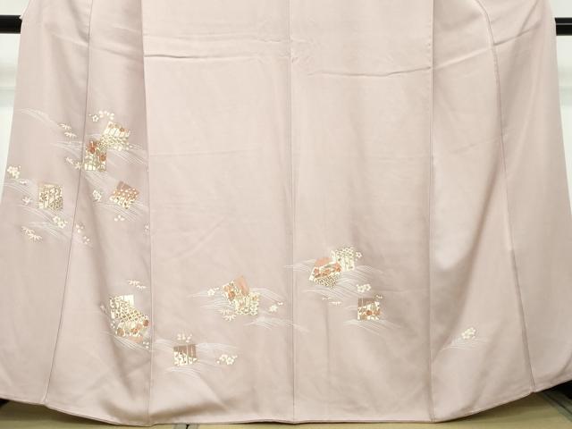 平和屋着物●訪問着　駒刺繍　流水源氏香花文　金彩　正絹　逸品　DABI2279ud