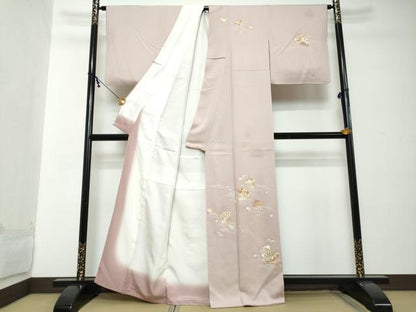 平和屋着物●訪問着　駒刺繍　流水源氏香花文　金彩　正絹　逸品　DABI2279ud