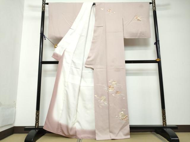 平和屋着物●訪問着　駒刺繍　流水源氏香花文　金彩　正絹　逸品　DABI2279ud