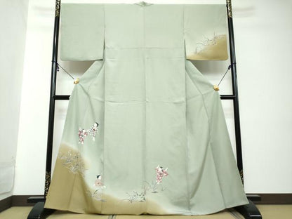 平和屋着物●訪問着　友禅　童子遊び　暈し染め　正絹　逸品　DABI2280ud