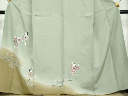 平和屋着物●訪問着　友禅　童子遊び　暈し染め　正絹　逸品　DABI2280ud
