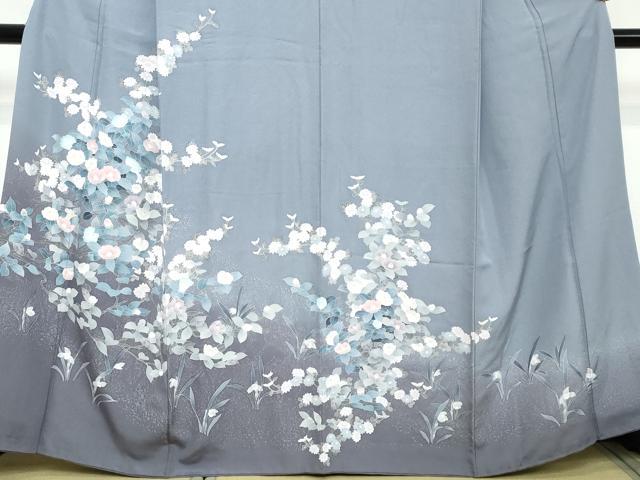 平和屋着物●訪問着　友禅　草花文　暈し染め　正絹　逸品　DABI2282ud