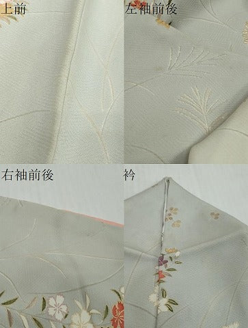 平和屋着物●訪問着　草花文　暈し染め　金彩　正絹　逸品　DABI2283ud