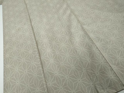 平和屋着物●本場大島紬　白大島　麻の葉文様　正絹　逸品　DABI2284ud