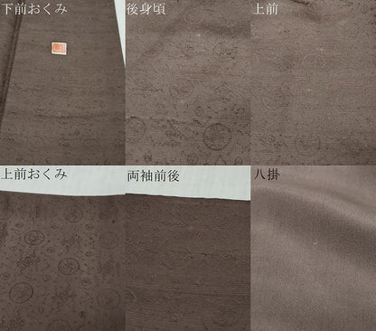 平和屋着物●京都・西陣　織元ブランド　秦流舎　お召　星座　紫鳶色　正絹　逸品　DABI2286ud