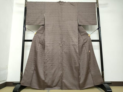 平和屋着物●京都・西陣　織元ブランド　秦流舎　お召　星座　紫鳶色　正絹　逸品　DABI2286ud