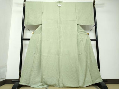 平和屋着物●上質な色無地　吉祥地紋　夏虫色　正絹　逸品　未使用　DABI2291ud