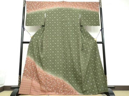 平和屋着物●訪問着　花蝶文　暈し染め　金彩　正絹　逸品　DABI2292ud
