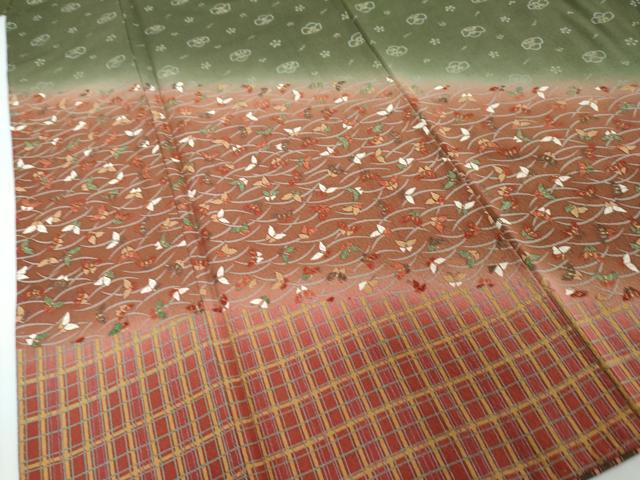 平和屋着物●訪問着　花蝶文　暈し染め　金彩　正絹　逸品　DABI2292ud