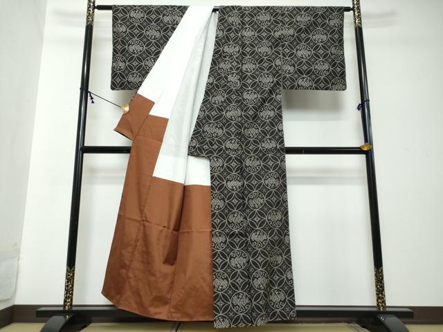 平和屋着物●本場大島紬　飛鳥文　正絹　逸品　DABI2293ud
