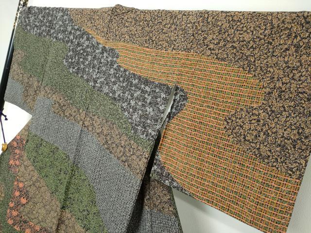 平和屋着物●東京染伝統工芸士　金田昇　訪問着　道長草花文　正絹　逸品　DABI2294ud