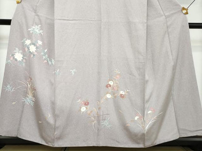 平和屋着物●訪問着　友禅　草花文　正絹　逸品　DABI2295ud