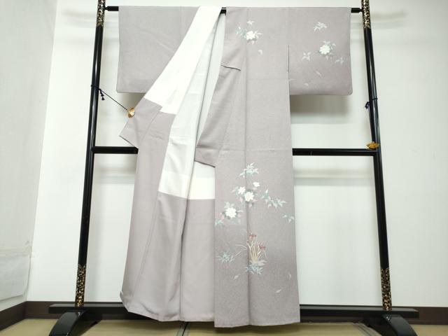 平和屋着物●訪問着　友禅　草花文　正絹　逸品　DABI2295ud