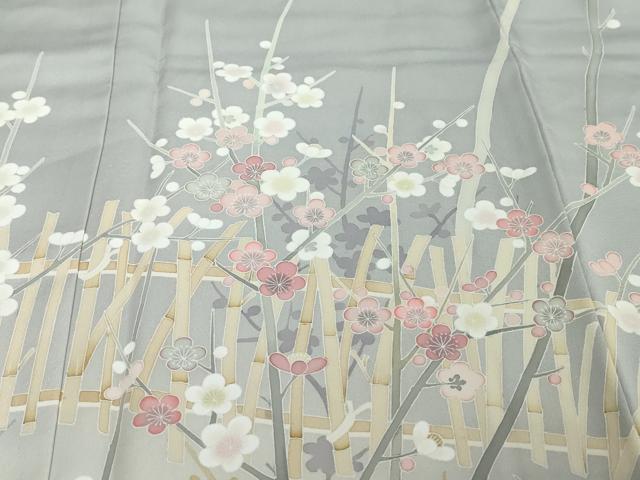 平和屋着物●訪問着　友禅　作家物　枝花文　暈し染め　正絹　逸品　DABI2299ud