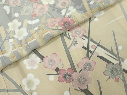 平和屋着物●訪問着　友禅　作家物　枝花文　暈し染め　正絹　逸品　DABI2299ud