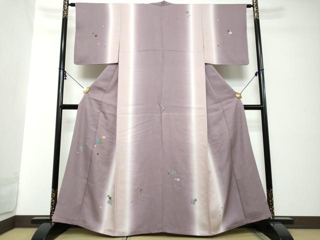 平和屋着物●伝統工芸作家　狩野嘉一郎　訪問着　源氏香花文　暈し染め　正絹　逸品　DABI2305ud