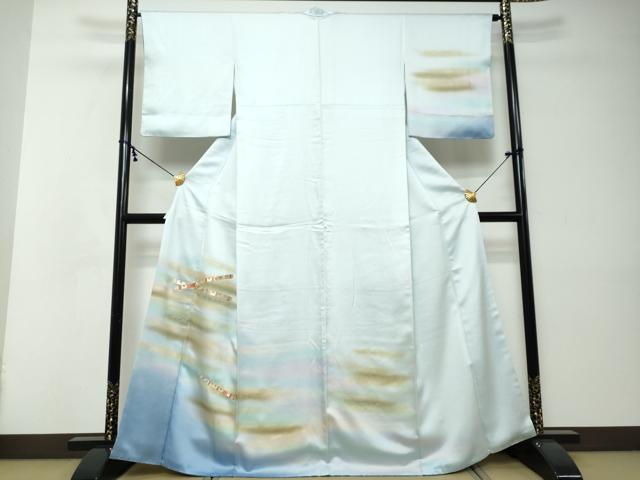 平和屋着物●訪問着　駒刺繍　楽器花鳥文　暈し染め　金銀彩　正絹　逸品　DABI2312ud