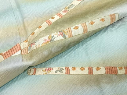 平和屋着物●訪問着　駒刺繍　楽器花鳥文　暈し染め　金銀彩　正絹　逸品　DABI2312ud