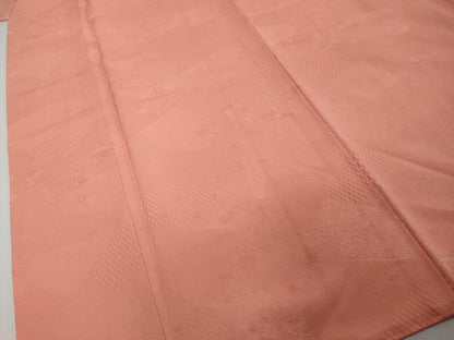 平和屋着物●上質な色無地　石畳箔散らし地紋　紅梅色　正絹　逸品　DABI2314ud