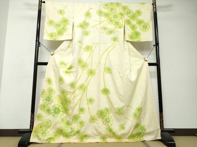 平和屋着物●訪問着　総絞り　枝花文　正絹　逸品　DABI2316ud
