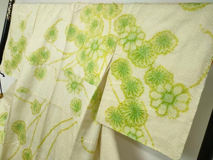 平和屋着物●訪問着　総絞り　枝花文　正絹　逸品　DABI2316ud