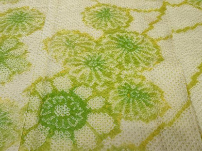 平和屋着物●訪問着　総絞り　枝花文　正絹　逸品　DABI2316ud