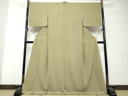 平和屋着物●上質な色無地　柳茶色　正絹　逸品　未使用　DABI2322ud