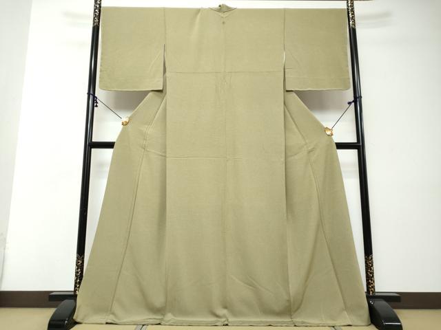 平和屋着物●上質な色無地　柳茶色　正絹　逸品　未使用　DABI2322ud