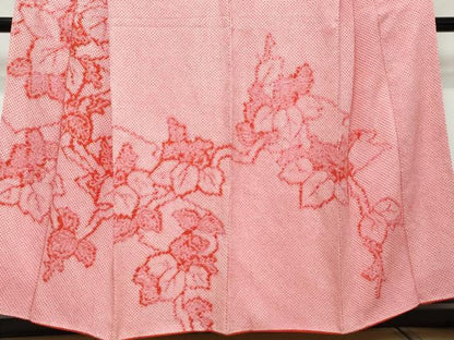 平和屋着物●訪問着　総絞り　草花文　正絹　逸品　DABI2324ud