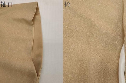 平和屋着物●名門・上野家　上野街子監修　清染居　色無地　箔散らし地紋　白橡色　正絹　逸品　DABI2325ud
