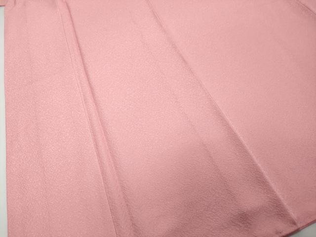平和屋着物●上質な色無地　霞地紋　鴇色　正絹　逸品　DABI2326ud