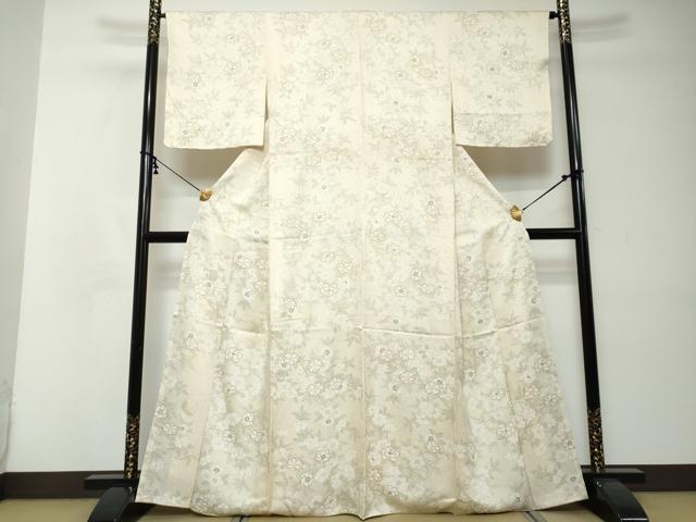 平和屋着物●上質な小紋　草花文　正絹　逸品　DABI2327ud