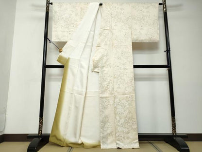 平和屋着物●上質な小紋　草花文　正絹　逸品　DABI2327ud