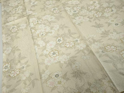 平和屋着物●上質な小紋　草花文　正絹　逸品　DABI2327ud
