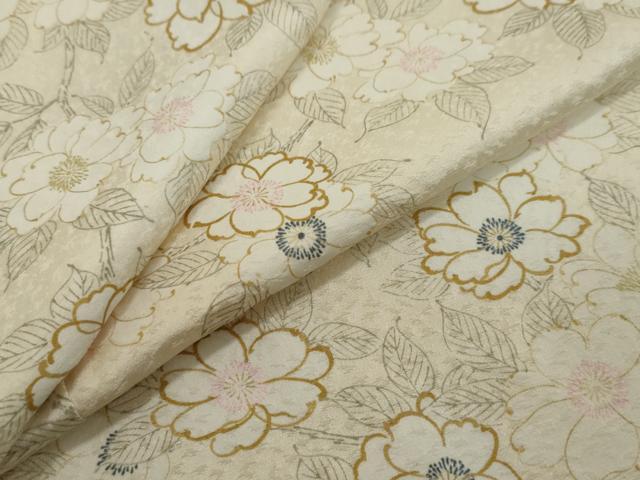 平和屋着物●上質な小紋　草花文　正絹　逸品　DABI2327ud