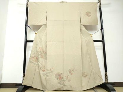 平和屋着物●中国三大刺繍　スワトウ刺繍　汕頭刺繍　総刺繍　訪問着　流水吉祥草花丸文　正絹　逸品　DABI2328ud