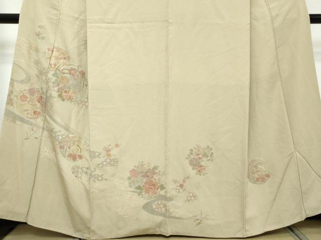 平和屋着物●中国三大刺繍　スワトウ刺繍　汕頭刺繍　総刺繍　訪問着　流水吉祥草花丸文　正絹　逸品　DABI2328ud