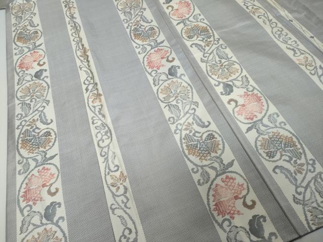 平和屋着物●本場大島紬　白大島　唐草間道　正絹　逸品　未使用　DABI2330ud