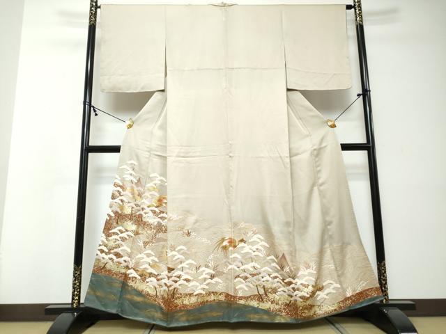 平和屋着物●豪華色留袖　立波小舟文　金彩　正絹　逸品　DABI2332ud