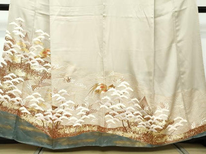 平和屋着物●豪華色留袖　立波小舟文　金彩　正絹　逸品　DABI2332ud